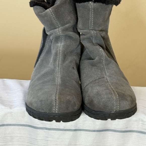 Women's Gray Suede Ankle Boots - Picture 6 of 7